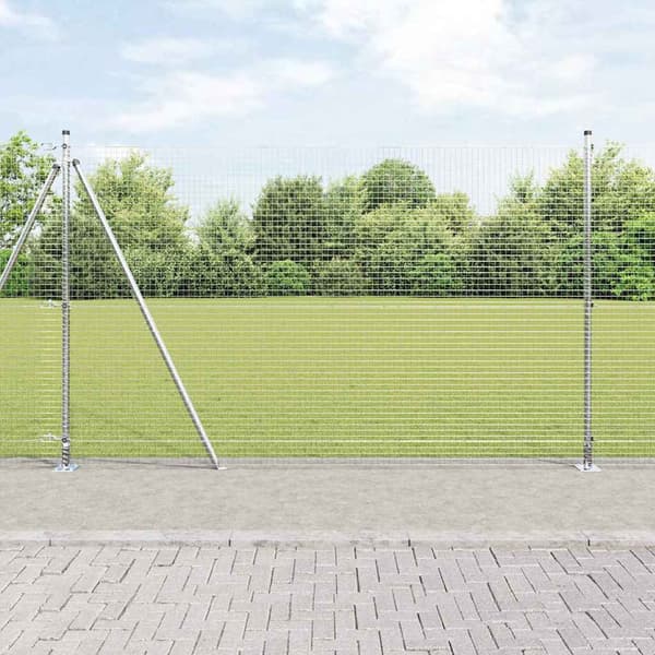 vidaXL Gjerde med innlegg. sølv 1.4 x 50 m Stål
