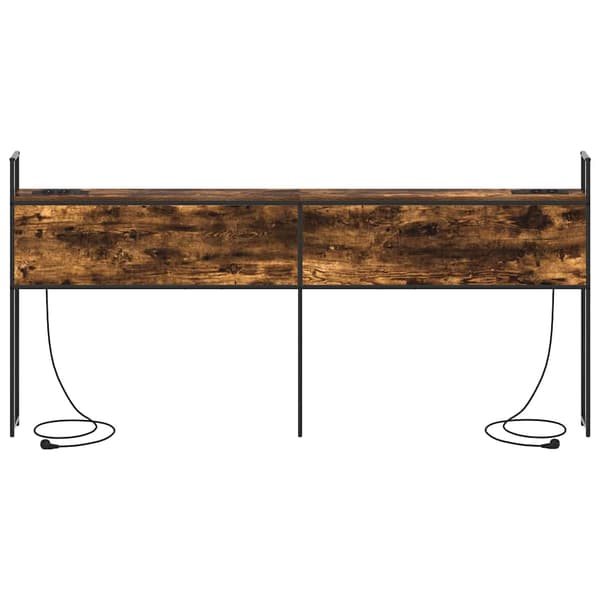 vidaXL Oppbevaringshodegjerde med Ladeplass Røkt eik 183 x 15 x 98 cm