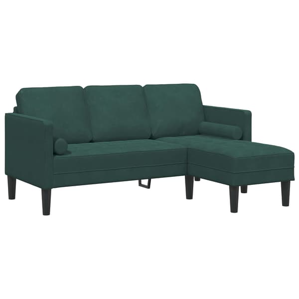 vidaXL Soffset med kudde 2 pcs Mörkgrön Polyester