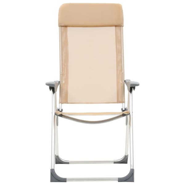 vidaXL Hopfällbara campingstolar 4 st aluminium gräddvit