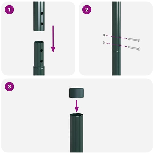 vidaXL Stängselstolpe 12 pcs Grön Pulverlackerad stål