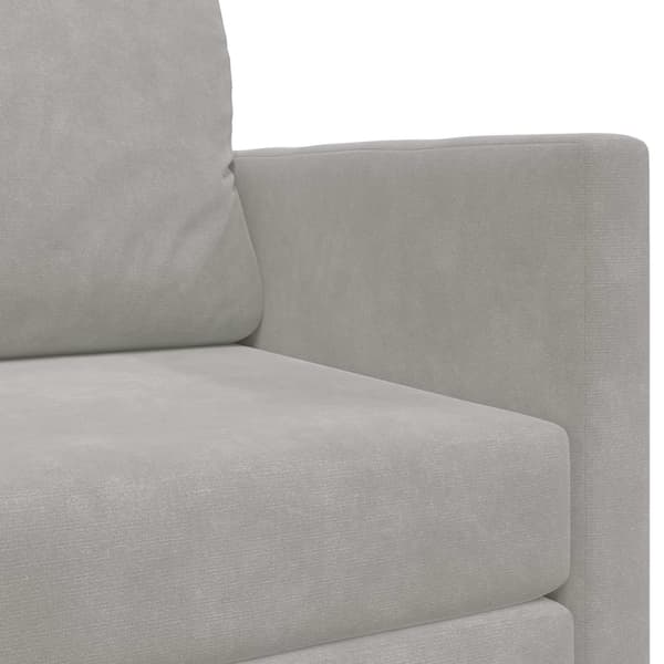 vidaXL Soffsäng Ljusgrå 124 x 71 x 78 cm Sammet