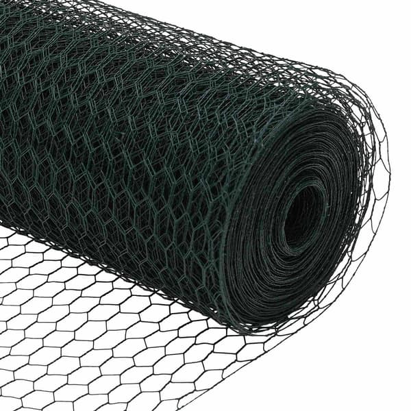 vidaXL Hexagonstängsel Grön 0.4 x 10 m Stål