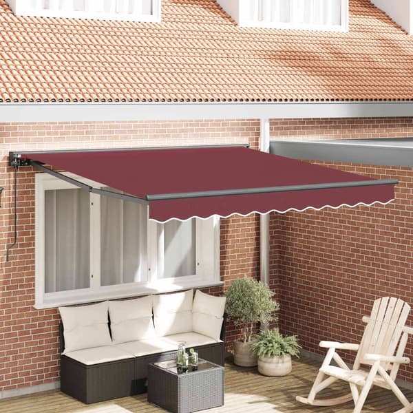 vidaXL Markisram Vinröd 300 x 250 cm Polyester med PU-beläggning