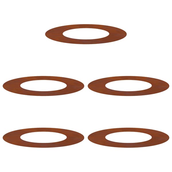 vidaXL passende for Flat Tre Ringer 5 pcs Brun Ø40 / 70 cm Cortenstål