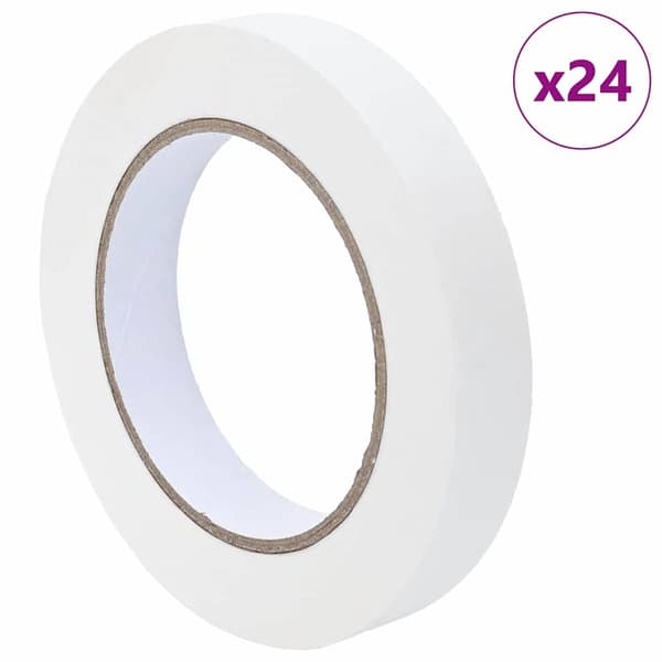 vidaXL Målare Maskeringstejp 24 st Vit 19mm x 50m Papper