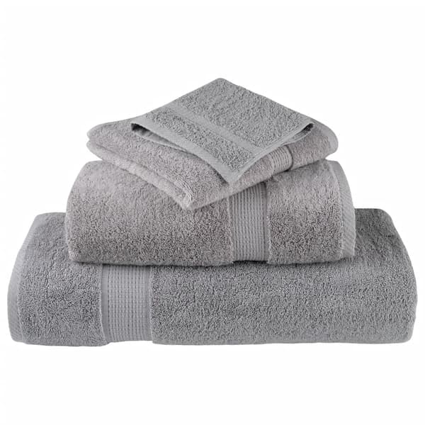 vidaXL Premium badehåndklær SOLUND 4 stk grå 100x150 cm 600gsm