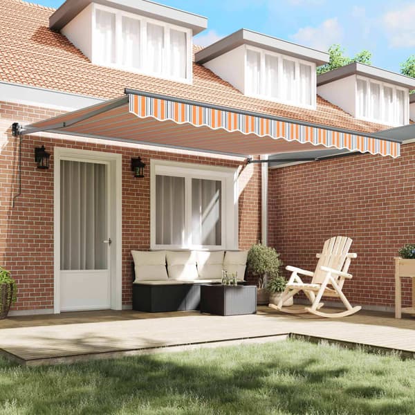 vidaXL Utfällbar markis Flerfärgsdesign 400 × 300 cm