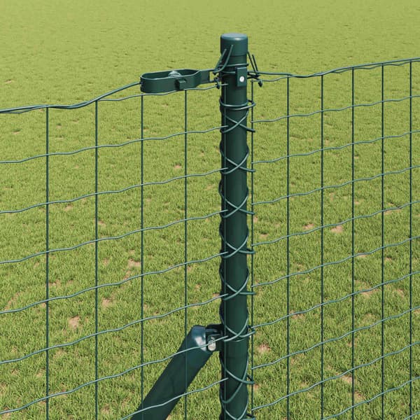 vidaXL Stängselstolpe 2 pcs Grön Pulverlackerad stål