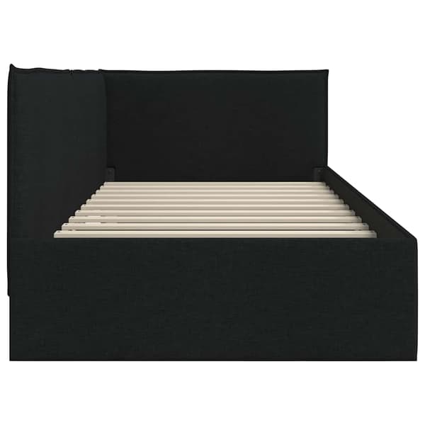 vidaXL Hörnssängram Svart 90 x 200 cm tyg