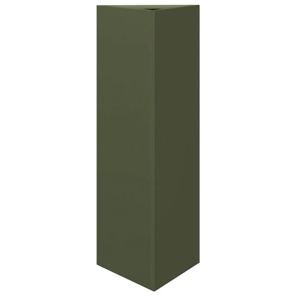 vidaXL Odlingslåda olivgrön triangulär 30x26x75 cm stål