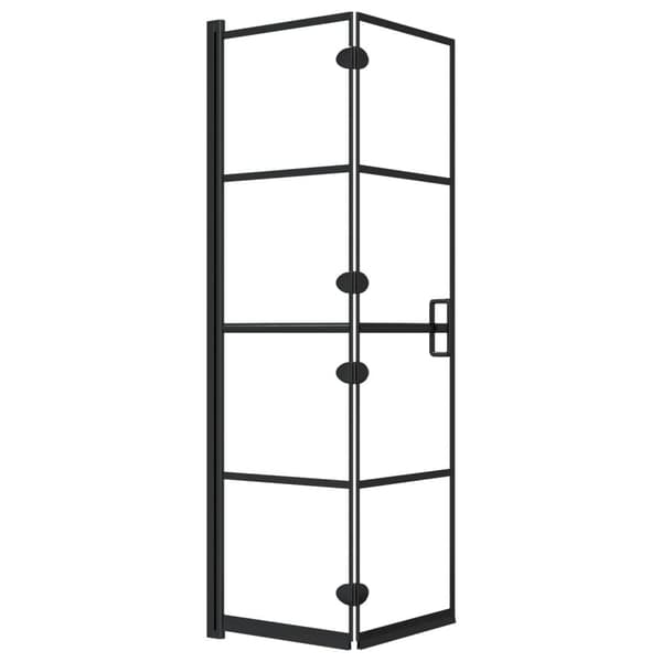vidaXL Duschvägg fällbar ESG 80x140 cm svart