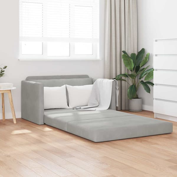 vidaXL Soffsäng Ljusgrå 124 x 71 x 78 cm Sammet