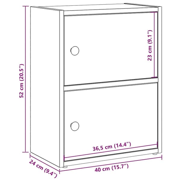 vidaXL Bokhylle artisan eik 40x24x52 cm konstruert tre