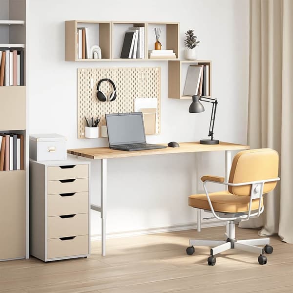 vidaXL Bordplate rektangulær 140x50x2,5 cm ubehandlet heltre eik