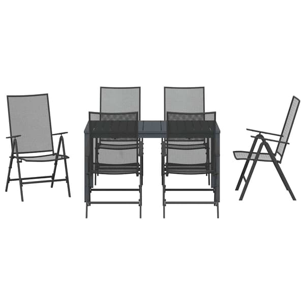 vidaXL Trädgårdsoffset 4 pcs Antracit Stål