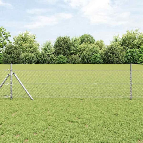 vidaXL Gjerdepåle sølv 100 x 0,5 m (25 mm netting) Stål