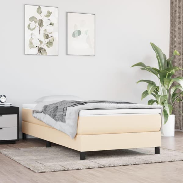 vidaXL Sängram gräddvit 80x200 cm tyg