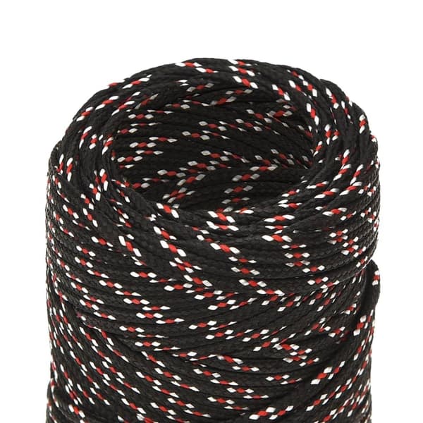 vidaXL Båttau svart 2 mm 100 m polypropylen