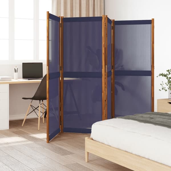 vidaXL Romdeler 4 paneler mørkeblå 280x180 cm