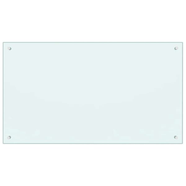 vidaXL Stänkskydd vit 100x60 cm härdat glas