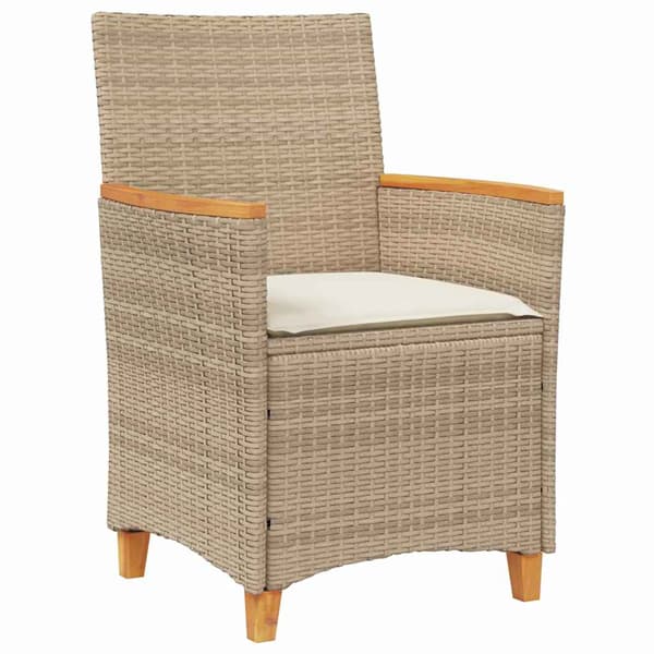 vidaXL Trädgårdsmöbelset 7 pcs Beige konstrotting