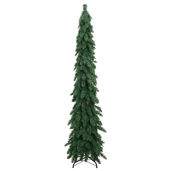 vidaXL Belyst plastgran med 130 LEDs 210 cm
