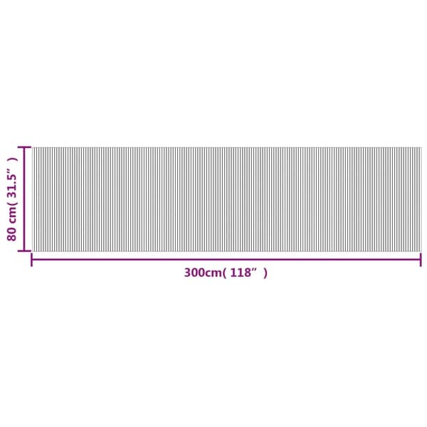 vidaXL Matta rektangulär svart 80x300 cm bambu