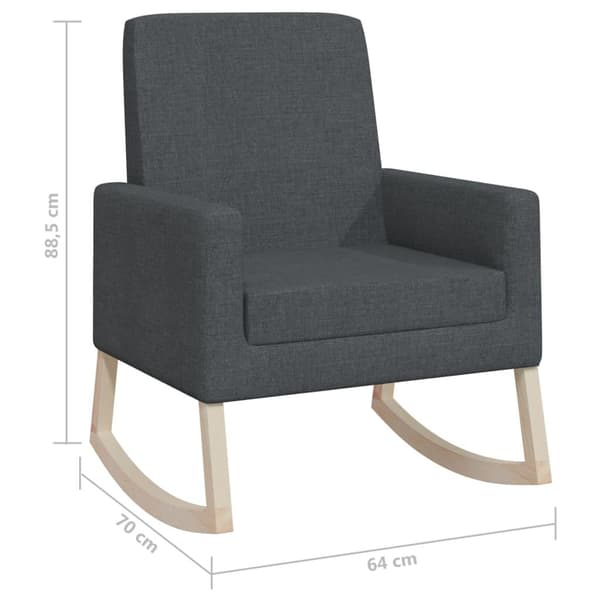 vidaXL Gungstol mörkgrå tyg