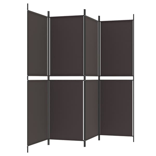 vidaXL Romdeler 4 paneler brun 200x180 cm stoff