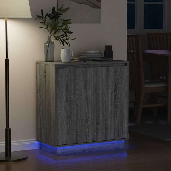 vidaXL LED sideboard for Grå sonoma 71 x 34,5 x 75 cm Konstruert tre