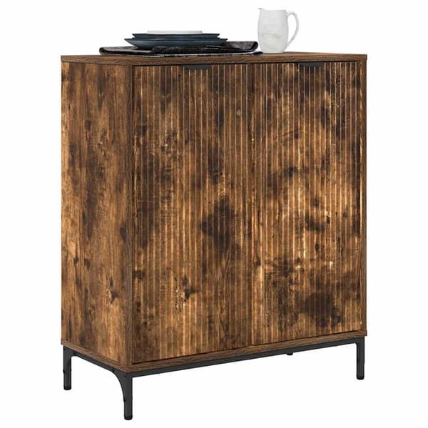 vidaXL Serviesskap Røkt eik 69,5 x 33 x 82 cm Konstruert tre