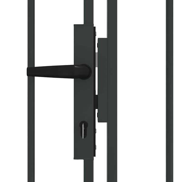 vidaXL Grind med lås Grå 400 x 150 cm Stål