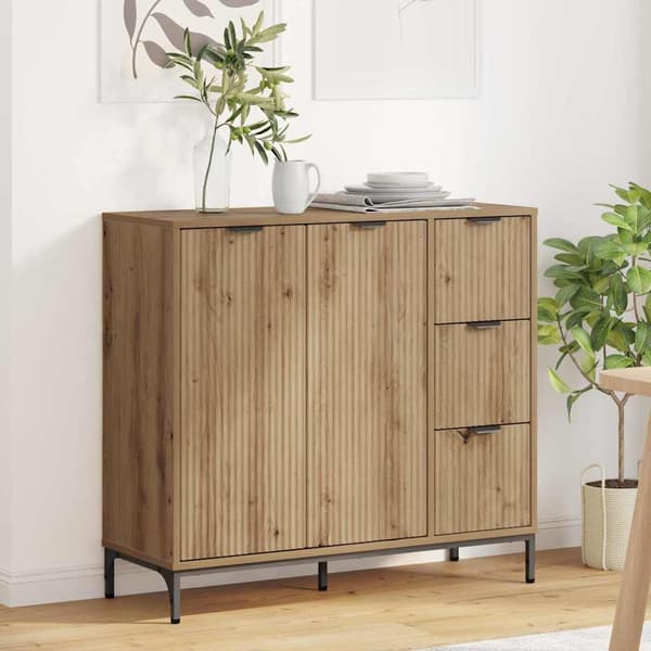 vidaXL Serviesskap artisan eik 89,5 x 33 x 82 cm Konstruert tre