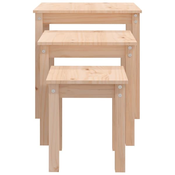 vidaXL Stablebord 3 stk heltre furu