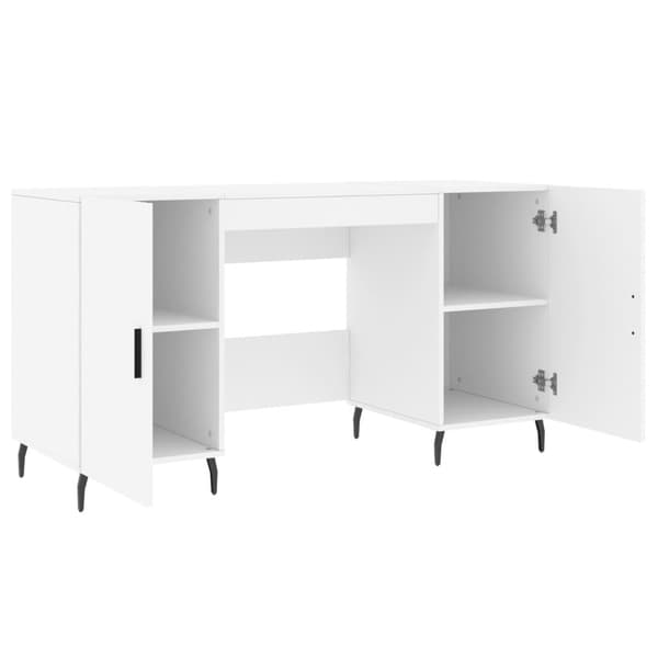 vidaXL Skrivebord hvit 140x50x75 cm konstruert tre