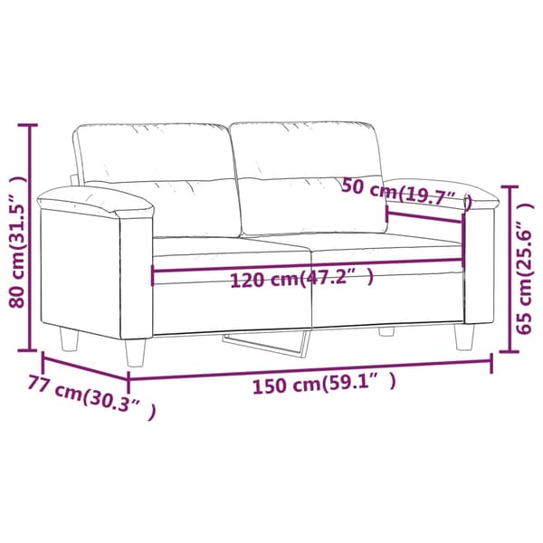 vidaXL 2-sitssoffa cappuccino 120 cm konstläder