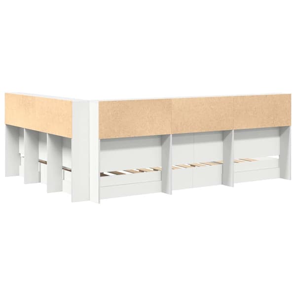 vidaXL Bokhylle Seng med hodegjerde Hvit 160 x 200 cm Konstruert tre