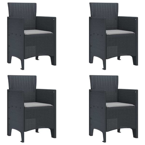 vidaXL Trädgårdsmöbelset 5 pcs Antracit Polypropylen