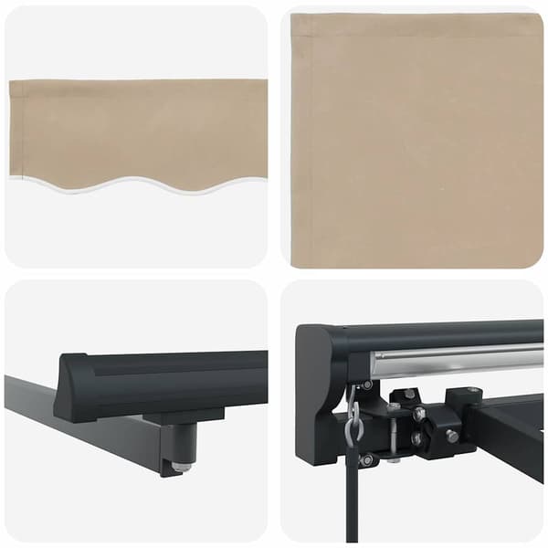 vidaXL Markisram Beige 400 × 300 cm Polyester med PU-beläggning