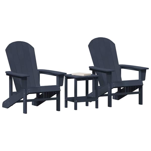 vidaXL Hage Stol 3 pcs Havblå Polyethylen