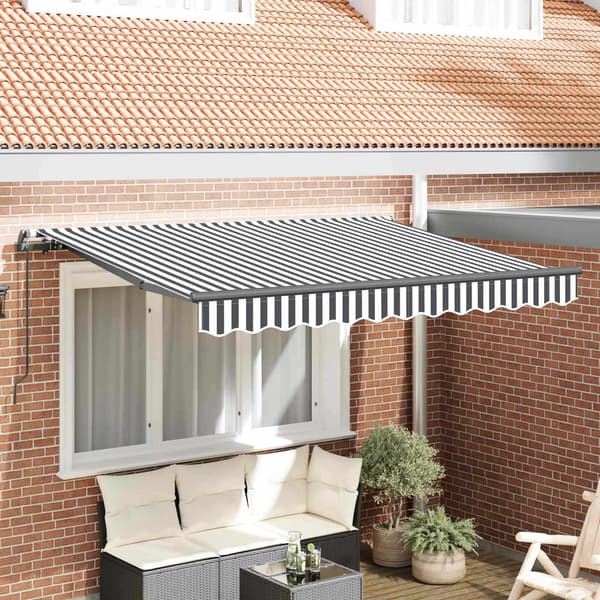 vidaXL Utfällbar markis Antracit 350 x 200 cm tyg