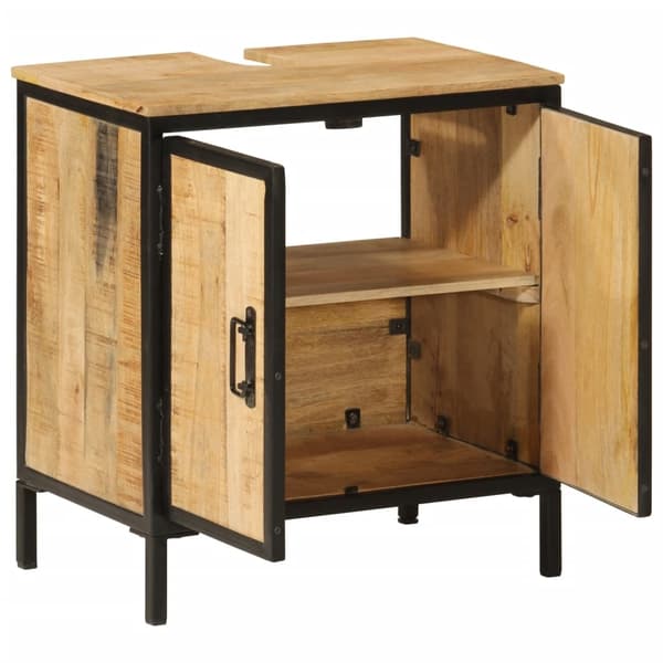 vidaXL Baderomsskap 55x35x60 cm heltre mango og jern
