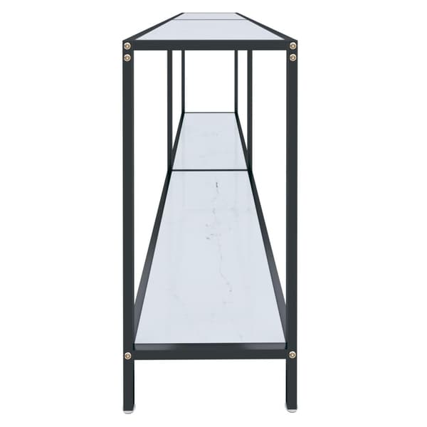 vidaXL Konsolbord vit 200x35x75,5 cm härdat glas