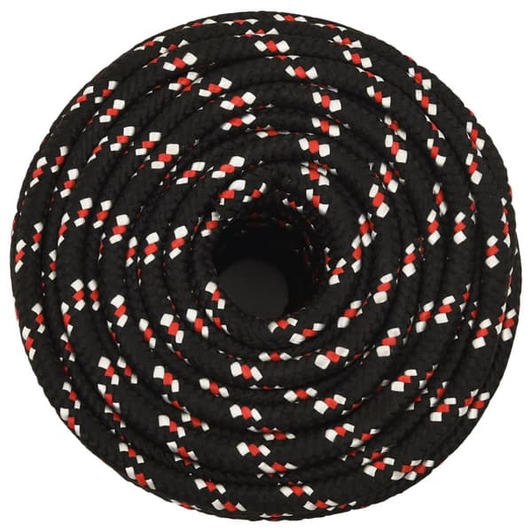 vidaXL Båtlina svart 16 mm 25 m polypropen