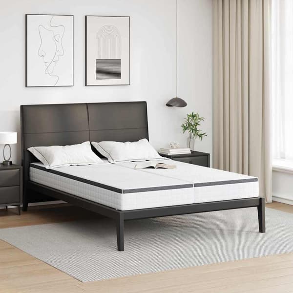 vidaXL Madrass 2 pcs Vitt och Grått 70 x 190 cm Bonellfjäder