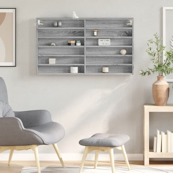 vidaXL Hyller grå sonoma 100x8,5x58 cm konstruert tre