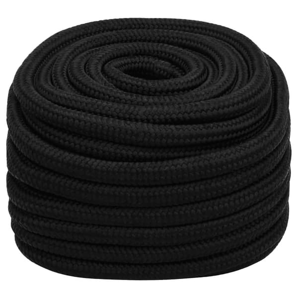 vidaXL Arbeidstau svart 20 mm 25 m polyester