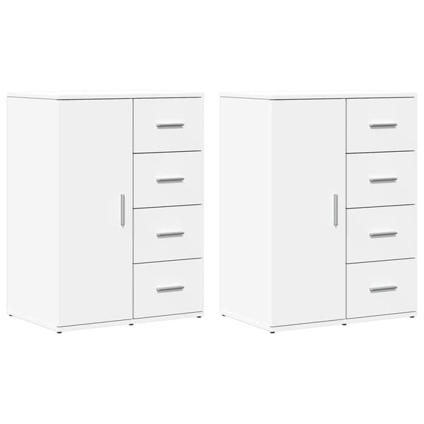 vidaXL Skänkar 2 st vit 59x39x80 cm konstruerat trä