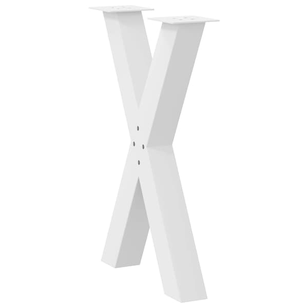vidaXL Matbordsben X-formad 2 st vit 60x(72-73) cm stål
